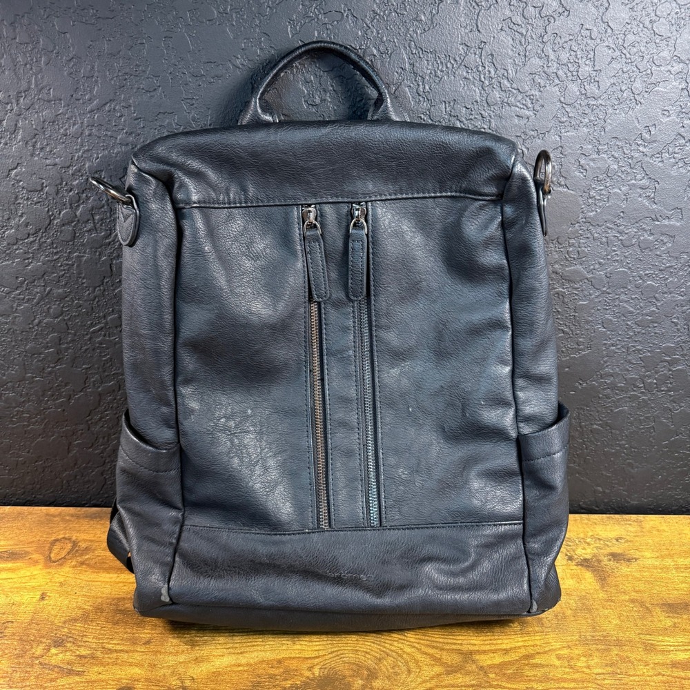 Bromen Anti-Theft Black Vegan Leather Backpack Purse Large Women OS